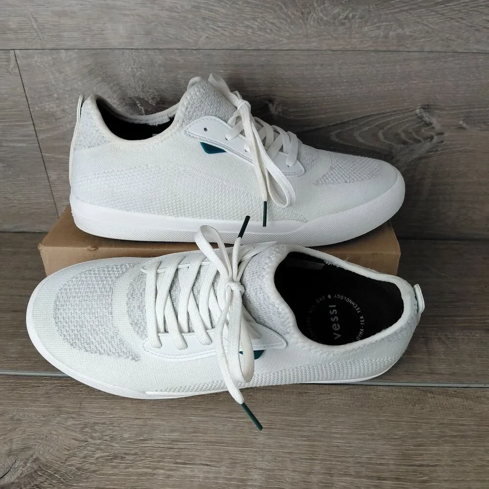 Vessi Weekend Sneakers Mens Size 10 White Waterproof Marble White Dyma Tex Shoes